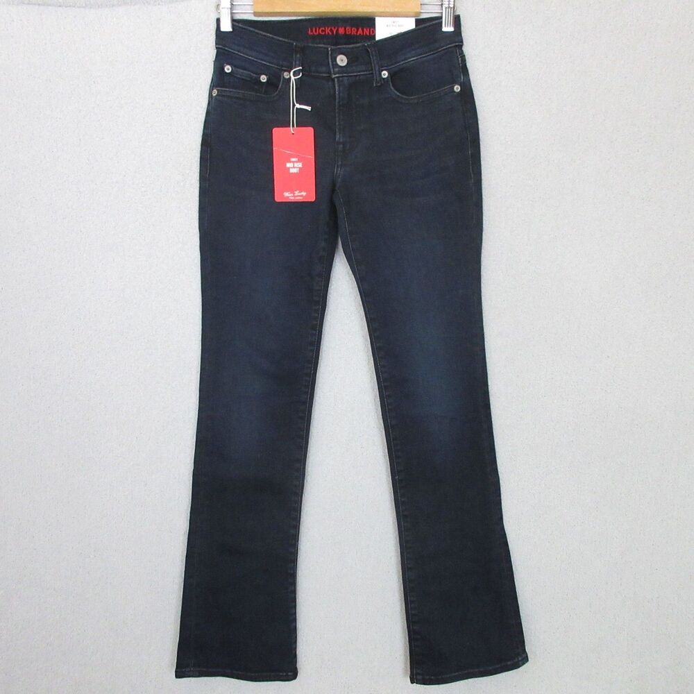 Lucky Brand‎ Jeans Womens 0 25R Sweet Mid Rise Bootcut Dark Wash Stretch Denim